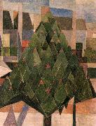 Theo van Doesburg Tree with houses. oil